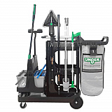 DeepCleanRx Janitorial Carts, Plastic, 3 Shelves, 24 x 26 x 26, Black (CRTDC)