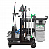 DeepCleanRx Janitorial Carts, Plastic, 3 Shelves, 24 x 26 x 26, Black (CRTDC)