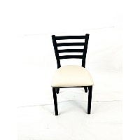 White Horse Series Side Chairs, Supports Up to 300 lb, 18" Seat Height, Cream Seat, Black Back, Black Base (WHCBVSCRM)