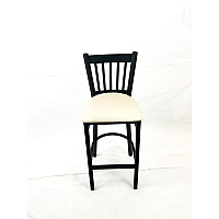 Cobra Series Barstool, Supports Up to 300 lbs, 28.5" Seat Height, Cream Seat, Black Back, Black Base (CBBVSCRM)
