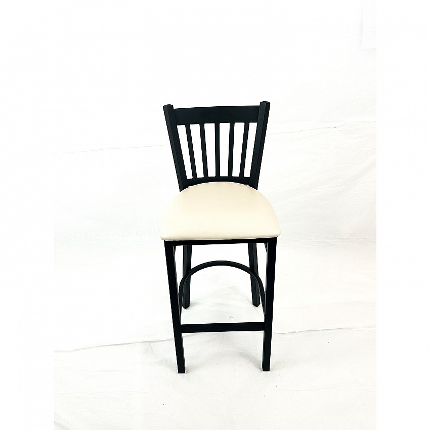 Cobra Series Barstool, Supports Up to 300 lbs, 28.5" Seat Height, Cream Seat, Black Back, Black Base (CBBVSCRM)