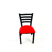 White Horse Series Side Chairs, Supports Up to 300 lb, 18" Seat Height, Red Seat, Black Back, Black Base (WHCBVSRED)