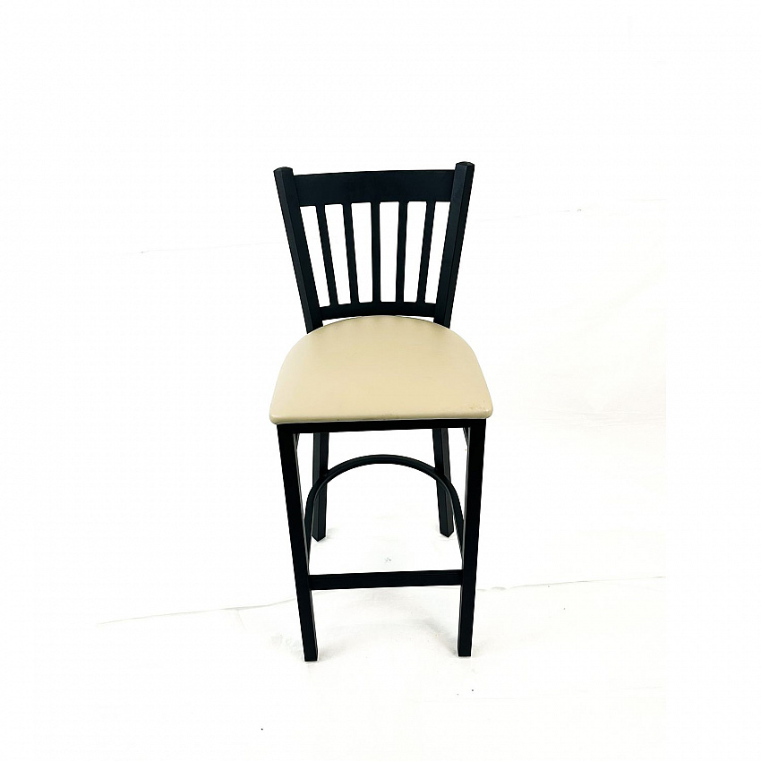 Cobra Series Barstool, Supports Up to 300 lb, 28.5" Seat Height, Taupe Seat, Black Back, Black Base (CBBVSTAU)