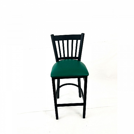 Cobra Series Barstool, Supports Up to 300 lbs, 28.5" Seat Height, Green Seat, Black Back, Black Base (CBBVSGRN)