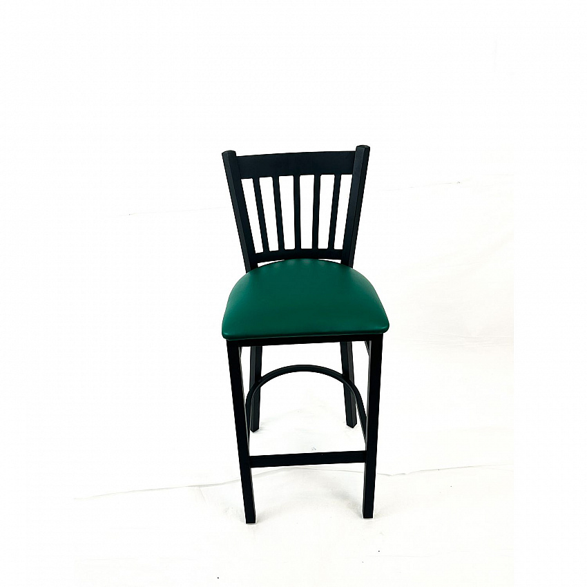 Cobra Series Barstool, Supports Up to 300 lbs, 28.5" Seat Height, Green Seat, Black Back, Black Base (CBBVSGRN)