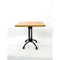 Solid Wood Tables, Cast Iron Base, Square, 36w x 36d x 29.75h, Natural (1063636D)