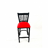Cobra Series Barstool, Supports Up to 300 lb, 28.5" Seat Height, Red Seat, Black Back, Black Base (CBBVSRED)