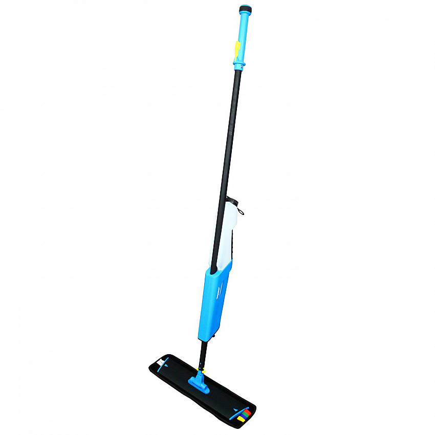 Mopster 2.0 Microfiber Bucketless Mop, 16.25 x 3.25 Blue Microfiber Head, 57" Black Aluminum Handle (T002200)