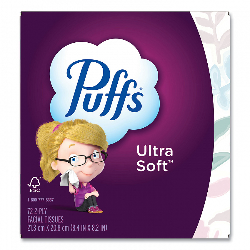 Ultra Soft Facial Tissue, 2-Ply, White, 72 Sheets/Box, 24 Boxes/Carton (97788)