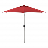 Outdoor Umbrella with Tilt Mechanism, 102" Span, 94" Long, Red Canopy, Black Handle (262070)
