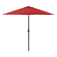 Outdoor Umbrella with Tilt Mechanism, 102" Span, 94" Long, Red Canopy, Black Handle (262070)