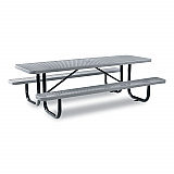 Expanded Steel Picnic Table, Rectangular, 96 x 62 x 29.5, Gray Top, Gray Base/Legs (277153GY)