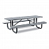 Expanded Steel Picnic Table, Rectangular, 96 x 62 x 29.5, Gray Top, Gray Base/Legs (277153GY)