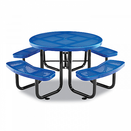 Perforated Steel Picnic Table, Round, 46