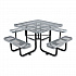 Expanded Steel Picnic Table, Square, 81 x 81 x 29.5, Gray Top, Gray Base/Legs (277151GY)