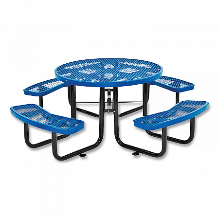 Expanded Steel Picnic Table, Round, 46