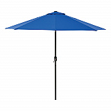 Outdoor Umbrella with Tilt Mechanism, 102" Span, 94" Long, Blue Canopy, Black Handle (436970)
