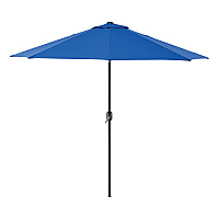 Outdoor Umbrella with Tilt Mechanism, 102" Span, 94" Long, Blue Canopy, Black Handle (436970)