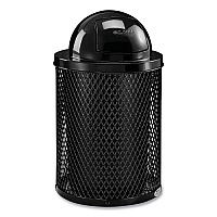 Outdoor Diamond Industrial Steel Trash Can, 36 gal, Black (261948BK)