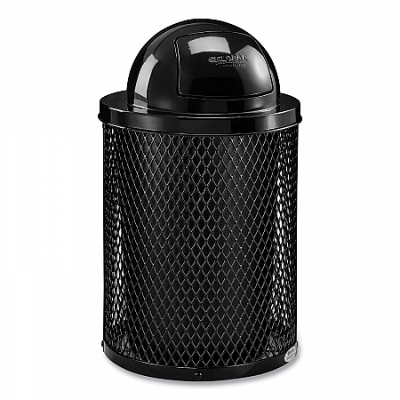 Outdoor Diamond Industrial Steel Trash Can, 36 gal, Black (261948BK)