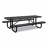 Expanded Steel Picnic Table, Rectangular, 96 x 62 x 29.5, Black Top, Black Base/Legs (277153BK)