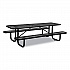 Expanded Steel Picnic Table, Rectangular, 96 x 62 x 29.5, Black Top, Black Base/Legs (277153BK)