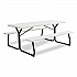 Blow-Molded Plastic Picnic Table, Rectangular, 72 x 60 x 30, White Top, White Base/Legs (695484)