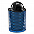 Outdoor Diamond Steel Trash Can, 36 gal, Dome Lid, Blue (261948BL)