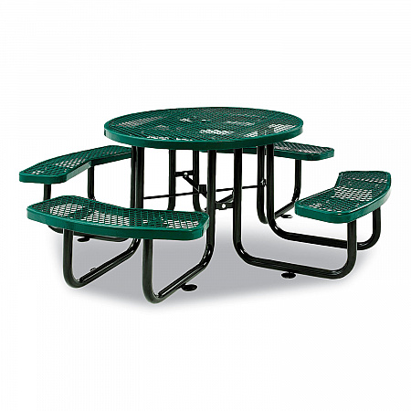 Expanded Steel Picnic Table, Round, 46