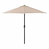 Outdoor Umbrella with Tilt Mechanism, 102" Span, 94" Long, Tan Canopy, Black Handle (262071)