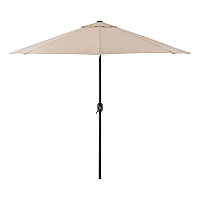 Outdoor Umbrella with Tilt Mechanism, 102" Span, 94" Long, Tan Canopy, Black Handle (262071)