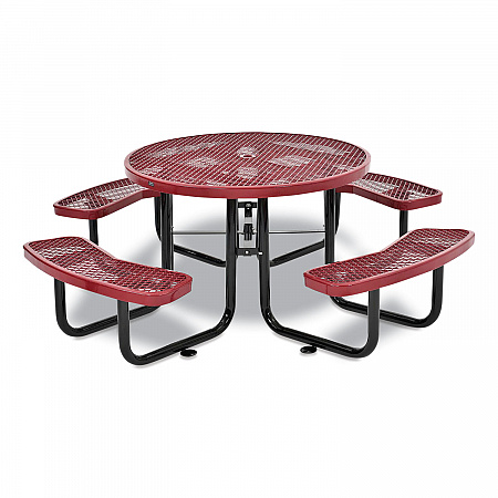 Expanded Steel Picnic Table, Round, 46