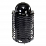 Outdoor Diamond Steel Trash Can with Base, 36 gal, Black (261948BKD)
