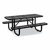 Expanded Steel Picnic Table, Rectangular, 72 x 62 x 29.5, Black Top, Black Base/Legs (277152BK)