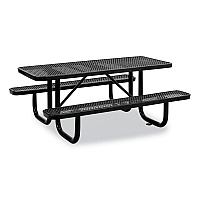 Expanded Steel Picnic Table, Rectangular, 72 x 62 x 29.5, Black Top, Black Base/Legs (277152BK)