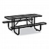 Expanded Steel Picnic Table, Rectangular, 72 x 62 x 29.5, Black Top, Black Base/Legs (277152BK)