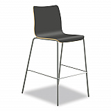 Ruck Laminate Stool, Supports Up to 300 lb, 30" Seat Height, Charcoal Seat/Back, Silver Base (RUCK5LSP8)