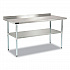 Work Table with Undershelf with Backsplash, Rectangular, 60 x 30 x 35, Silver Top, Silver Base/Legs (319060)