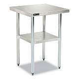 Work Table with Undershelf, Square, 24 x 24 x 35, Silver Top, Silver Base/Legs (319054)