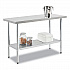 Work Table with Undershelf, Rectangular, 72 x 30 x 35, Silver Top, Silver Base/Legs (319057)