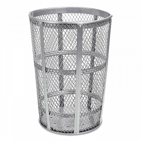 Steel Mesh Corrosion Resistant Trash Can, 48 gal, Silver (237633)
