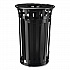 Outdoor Slatted Steel Trash Can, With Access Door, 36 gal, Steel Black (261940BK)