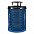 Outdoor Diamond Steel Trash Can, Rain Bonnet Lid, 36 gal, Blue (261926BL)
