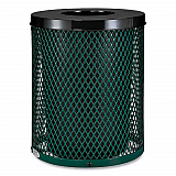 Outdoor Diamond Steel Trash Can, 36 gal, Green (261924GN)