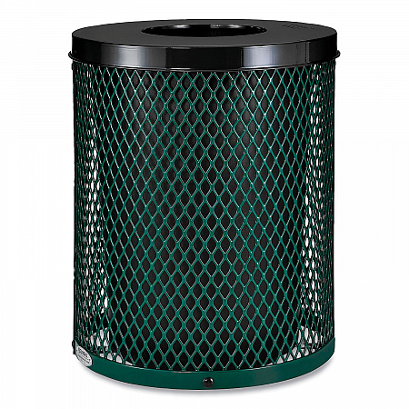 Outdoor Diamond Steel Trash Can, 36 gal, Green (261924GN)