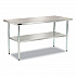 Work Table with Undershelf, Rectangular, 48 x 30 x 35, Silver Top, Silver Base/Legs (493598)