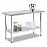 Work Table with Undershelf, Rectangular, 48 x 24 x 35, Silver Top, Silver Base/Legs (319055)