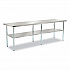 Work Table with Undershelf, Rectangular, 96 x 30 x 35, Silver Top, Silver Base/Legs (319058)