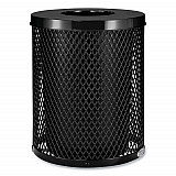 Outdoor Diamond Steel Trash Can, 36 gal, Black (261924BK)