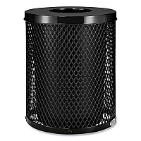 Outdoor Diamond Steel Trash Can, 36 gal, Black (261924BK)